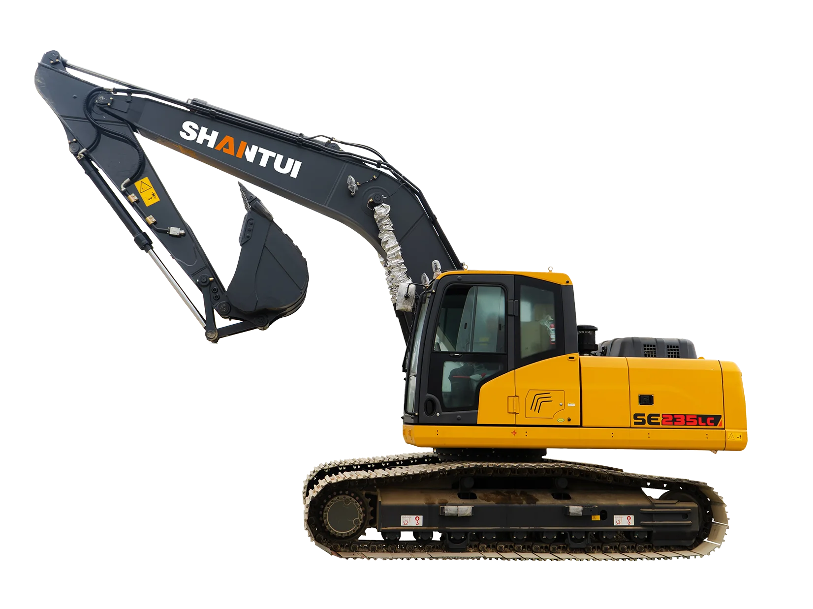 Excavadora de orugas Shantui SE235LC trabajando en obra