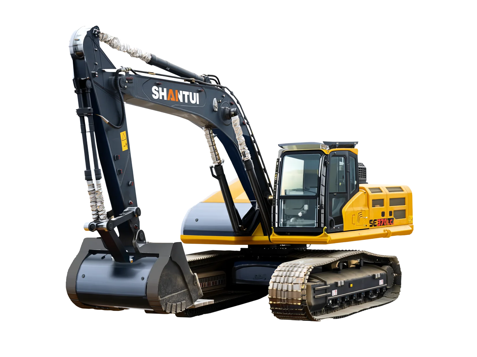 Excavadora de orugas Shantui SE370LC en terreno de obra